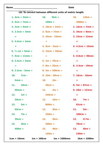 Measures Conversion Ks2 Y5 Y6 Convert Between Different Units Of Metric Measure Teaching