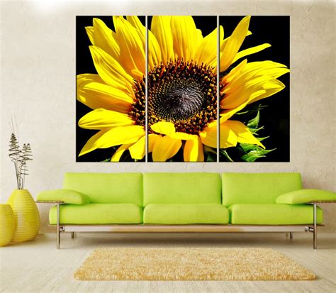 Sunflower Canvas Print Wall Art Extra Large Wall Art Nature Etsy
