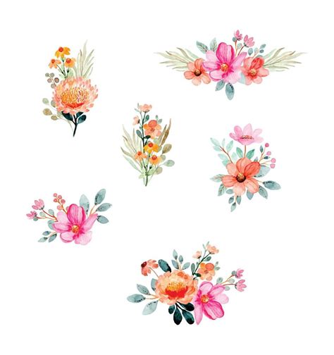 Free Watercolor Flower Vector Collection Vector Art At Vecteezy