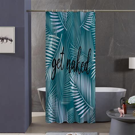 Stall X Green And White Shower Curtain Set With Hooks Get Naked Bathroom Curtain Abstract