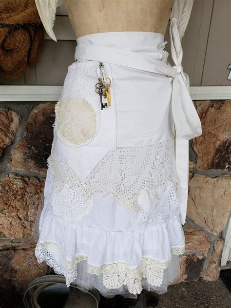 Womens Aprons Wedding White Lace Aprons Shabby Chic Etsy Lace