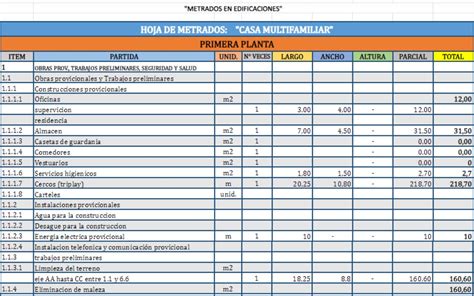 Plantillas De Excel Para Metrados 2024 Descargar GRATIS