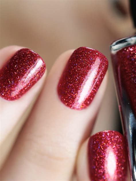 Say Love Ruby Red Holographic Nail Polish By Ilnp