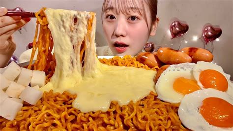 Asmr Buldak Fire Noodles With Cheese【mukbang Eating Sounds】【english