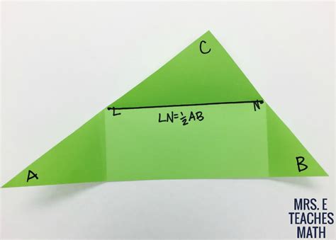 Midsegments In Triangles Paper Folding Activity Mrs E Teaches Math