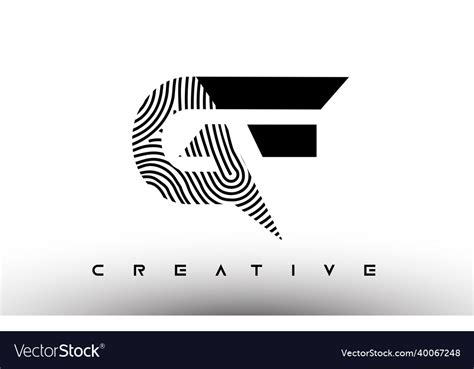 Gf Fingerprint Zebra Letter Logo Design Royalty Free Vector