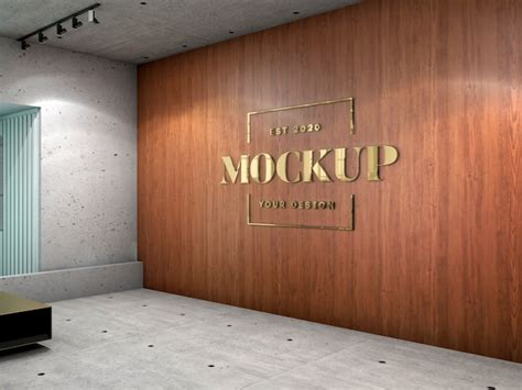 Premium Psd Office Logo In Wall Mockup