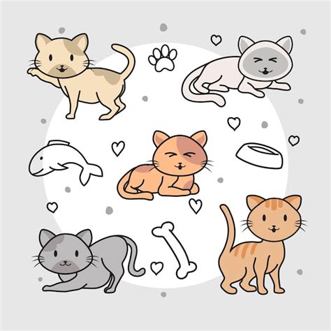Premium Vector Cat Doodle Pattern Vector Design