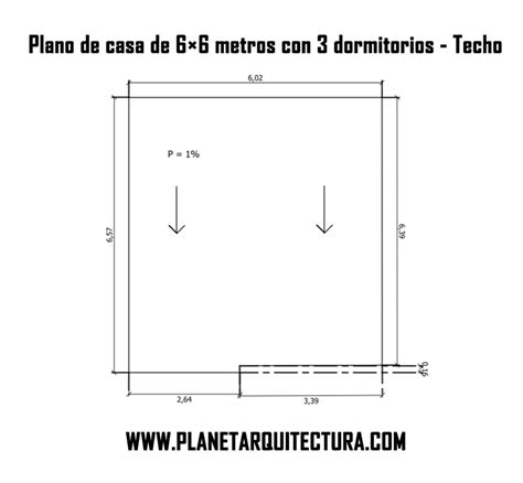 Plano De Casa De 6x6 Con 3 Dormitorios 2 Pisos PLANETA ARQUITECTURA