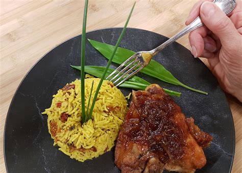 Poulet Caram Lis Au Miel Et Riz Basmati Au Curcuma Et Au Gingembre