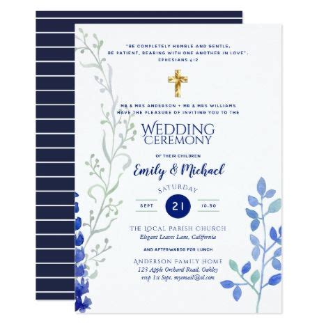 Catholic Wedding Invitations Parents Names Verse Zazzle Catholic