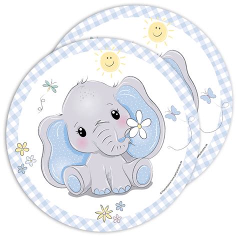 XL Tisch Und Raumdekoset Baby Boy Blauer Elefant 76 Tlg