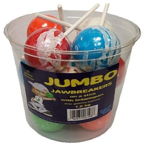 Jumbo Jawbreakers On A Stick With Bubblegum 12 Pack Candy District