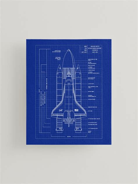 Nasa Space Shuttle Blueprint Blueprint Mounted Print For Sale By