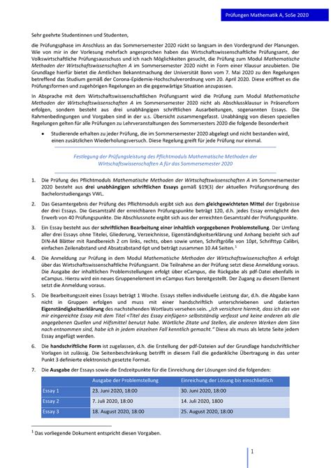 Pruefungsform Mathe A Pr Fungen Mathematik A Sose