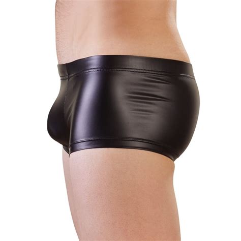 Shorty Homme Simili Cuir Opaque Moulant