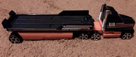 HOT WHEELS POUCES Transporteur Camion Transporteur RACING Mattel Noir Orange EUR