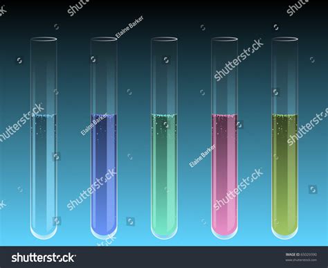 Glass Test Tubes Containing Different Coloured Liquids Stock Vector
