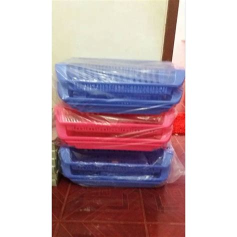 Jual Dijual RAK PIRING DUA SUSUN PLASTIK NAMPAN PENAMPUNG AIR Murah