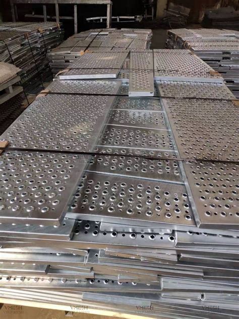 Hot Dip Galvanized Round Hole Metal Plank Grating Perf O Grip Walkway M