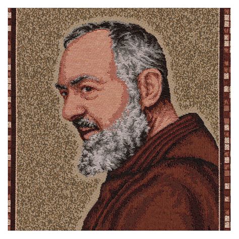 Arazzo Padre Pio Profilo Cornice Ganci X Cm Vendita Online Su Holyart