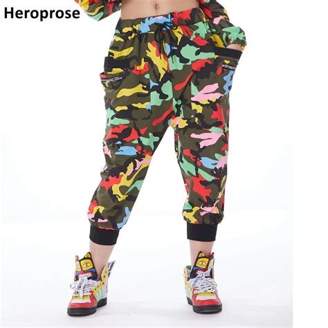 Heroprose 2019 Spring Summer Women Dance Trousers Ds Costume Multi Pockets Capris Female Jazz