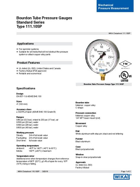 Catalog of Wika Pressure Gauge | PDF | Pressure Measurement | Metrology