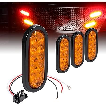 Amazon True Mods Pc Inch Amber Oval Led Trailer Tail Light Kit