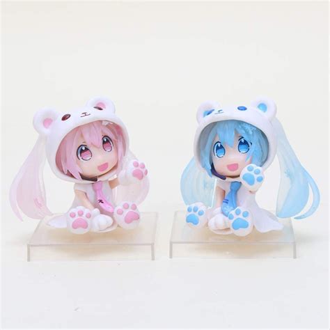 Buy 2pcs 6cm Kawaii Anime Figure Pink Q Version Hatsune Miku Figure