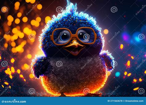 Trippy Chick Psychedelic Cartoon Chicken Wearing Purple Glasses With A