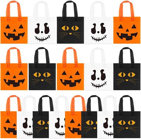 24 Pieces Halloween Jack O Lantern Pumpkin Tote Bags