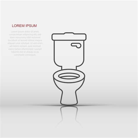 Premium Vector Toilet Bowl Icon In Flat Style Hygiene Vector