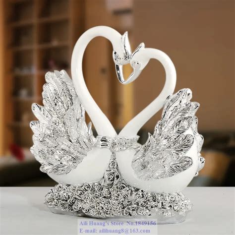 A80 Rose Heart Swan Couple swan wedding gift ideas wedding gift resin ornaments home decor new ...