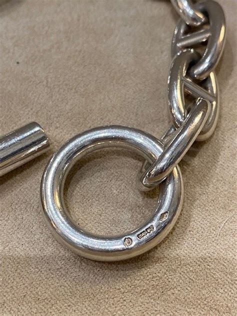 Proantic Hermès Silver Anchor Chain Bracelet Very Large Model