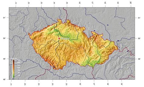 Mapa físico grande de República Checa República Checa Europa