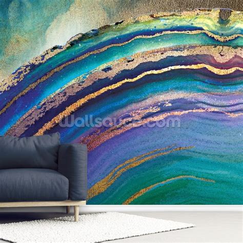 Rainbow Agate Island Mural By Lara Skinner Wallsauce Uk