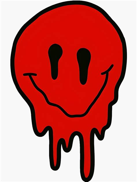 Yellow Drippy Smiley Face Sticker For Sale By AlexandraVarvas Redbubble