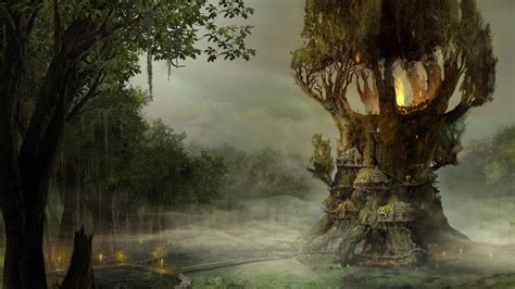 Wallpaper Sunlight Drawing Forest Digital Art Fantasy Art Nature