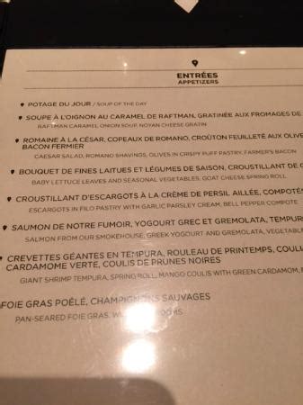 menu resto Montreal - Picture of Casino de Montreal, Montreal - TripAdvisor