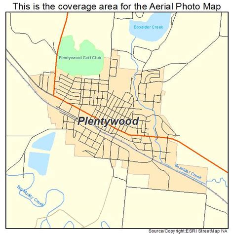 Aerial Photography Map of Plentywood, MT Montana