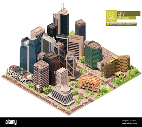 Vector Isometric City Downtown Stock Vector Image Art Alamy