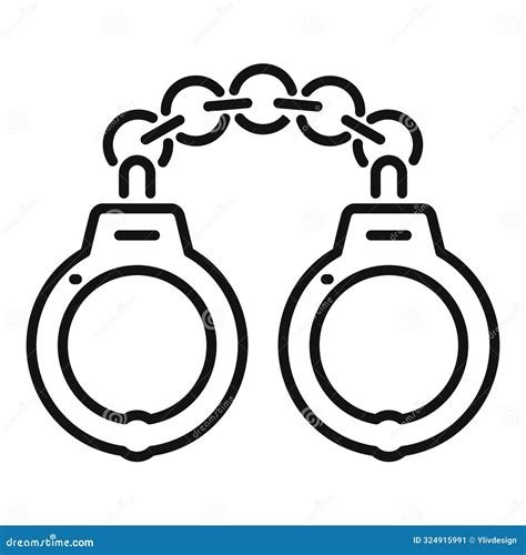 Pair of Metal Handcuffs Connected with Chain for Arresting Stock ...