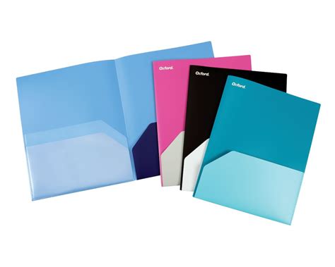 Oxford Poly Twisted Twin Pocket Folders Letter Size Assorted