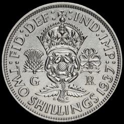 George Vi Silver Two Shilling Coin Florin Ef