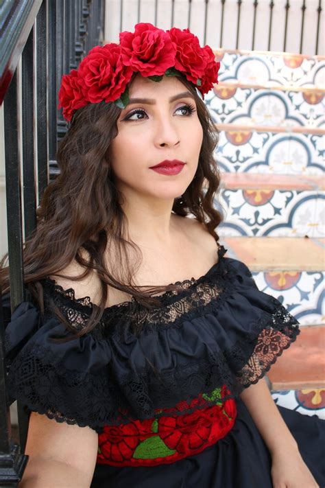 Red Rose Flower Crown Headband Mexican Wedding Bridal Etsy