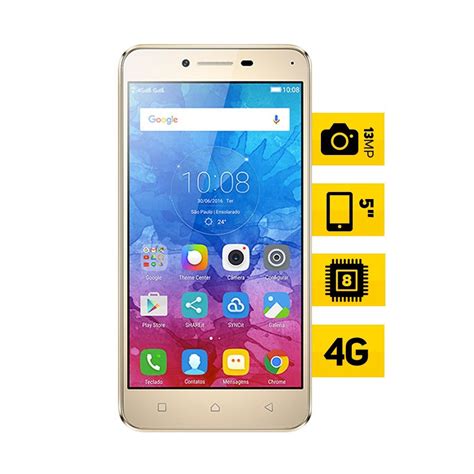 Celular Lenovo Vibe K C M Mp Octa Core Dourado R Em