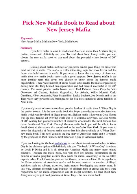 Ppt Pick New Mafia Book To Read About New Jersey Mafia Powerpoint