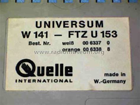 W141 Radio QUELLE GmbH Universum; Fürth und Nürnberg, build 1975 ...