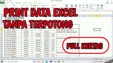 CARA PRINT EXCEL TANPA TERPOTONG How To Print Excels Without Cuts