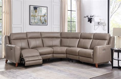 Fresno 3 Piece Power Reclining Leather Sectional RC Willey